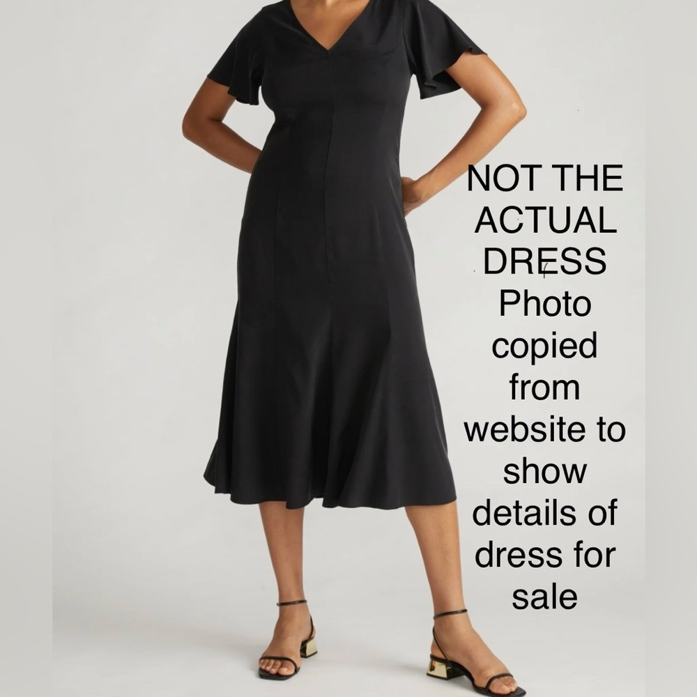 Universal Standard Solstice Cool Stretch Cupro Nightbloom Print Dress NWOT